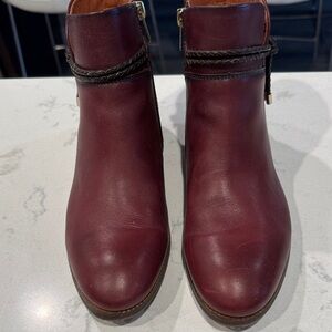 PIKOLINOS Maroon Leather Ankle Boots